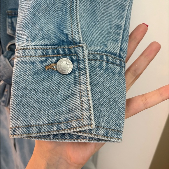 Zara Light Blue Belted Denim Midi Dress Size M brand new - Picture 12 of 16